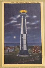 Lighthouse at Cape Henry Virginia at Night - Vintage Linen Postcard - 1941 picture