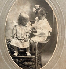 Unusual cabinet card- unposed- darling little girls-Early 1900's picture