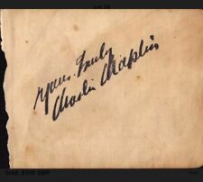 RARE SIGNED Charlie Chaplin Autograph Signature 4x4