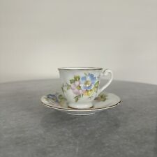 Vintage JASON Bone China Teacup & Saucer J572 Flowers with gold trim England picture