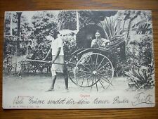 SRI LANKA - CEYLON  1902 - Ginricksha  - original animated postcard  picture