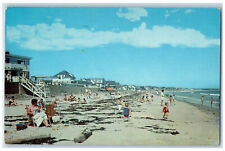 1963 Crowd Scene on the Sand, Wells Beach Maine ME Vintage Posted Postcard picture
