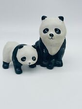 VTG Panda Bears Ceramic Figures Animals Decoration Black White Family MCM Family picture