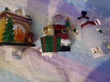 Vintage  Christmas plug in night light blow mold, Set Of 3  picture