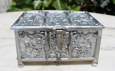 Vintage Neo-Gothic Reliquary Jewelry or Pilgrim Box in Pewter Japan picture