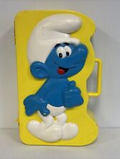 Vintage 1983 SMURF Yellow Suitcase Storage Carry Case  picture