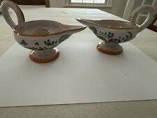 2 x Antique Italian Candle Holder, Hand Painted. Marked. picture