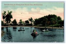 1918 Riverside Park Wading Pond General View Hartford Connecticut CT Postcard picture