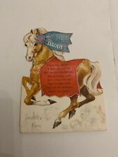 Vintage 1950's Happy Birthday Daddy Greeting Card Horse picture