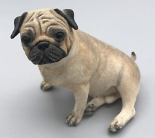 Country Artists Pug Dog Resin Figurine Hand Painted Rare Vintage Ready to Adopt picture