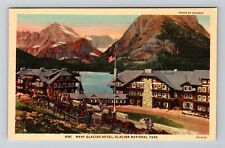 Glacier National Park MT-Montana, Many Glaciers Hotel, Advert Vintage Postcard picture