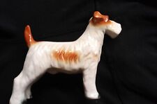 Vintage WELLS Made Japan Porcelain Wire Hair Fox Terrier Dog Figurine Airedale picture