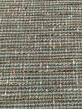 Vtg 60s Teal Tweed Fabric By Yard mid-century picture