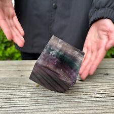 2.3LB2.7''Natural Rainbow Fluorite Cube Obelisk Crystal Point Healing Energy picture