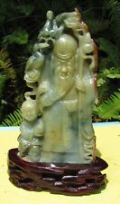 CHINESE JADEITE/JADE SHOU XING GOD OF LONGEVITY STATUE SCULPTURE FIGURE CARVING  picture