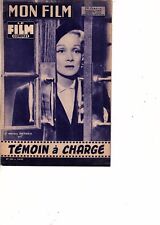 Magazine Mon Film Warning A Charge Marlene Dietrich 1958 (jc picture