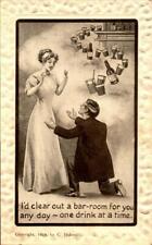 Comic Embossed Postcard - C Hobson - I'd clear out a bar room for you... bkc picture