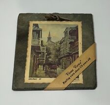 Vintage Vieux Carre Picture On 175 Year Old Roofing Slate Orleans St picture