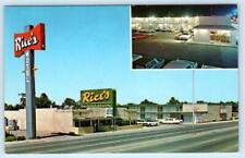 AMARILLO, Texas TX ~ ROUTE 66 Roadside RICE'S MOTEL Restaurant c1960s Postcard picture