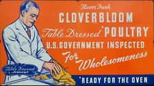 c. 1940s Flavor Fresh Cloverbloom Table Dressed Poultry Armour Star Food Poster picture