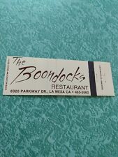 Vintage Matchbook Ephemera Collectible J7 la Mesa California boondocks restauran picture