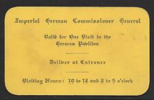 Louisiana Purchase Exposition - Pass for Imperial German Commissioner General picture