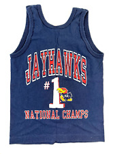 vtg KU University of Kansas Jayhawk T-Shirt 1987 1988 National Champs CHILD Sz S picture