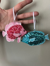 Sequin Fish Ornament Christmas Tree Trimming Decoration Keepsake Gift picture