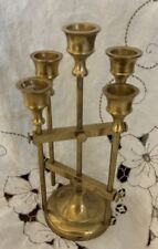 Vintage Solid Brass Danish Designer Adjustable Candelabra  picture