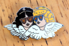Fiorucci  1980s Lisa Frank Enamel Collectors Pin PUNK cherubs wearing sunglasses picture