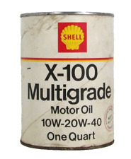 SHELL X-100 Multigrade motor oil VINTAGE 1 quart can 10W-20W-40 NEW NEVER OPENED picture