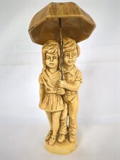 Vintage Creator's Inc. Boy & Girl with Umbrella Couple Wooden 11
