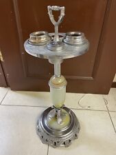 Vintage Art Deco Chrome Floor Ashtray Cigar Room Lounge Smoking Stand picture