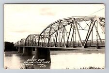 Glendive MT-Montana RPPC Yellowstone River Bridge Real Photo 1947 Old Postcard picture