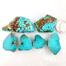 GS422 Select Turquoise rough mixed slabs 67.8 grams, including red spiderweb picture