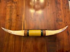 Vintage Texas Longhorn Steer Bull Horns Mount Leather Wrapped 27” Western Decor picture
