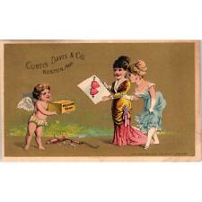 Curtis Davis & Co Boston Soap Cupid Valentine c1880 Victorian Trade Card AB6-1 picture