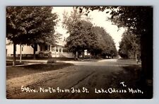 Lake Odessa MI-Michigan, RPPC 5th Ave North From 3rd St, Vintage Postcard picture