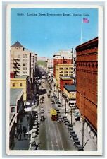 Denver Colorado CO Postcard Looking Down Seventeenth Street c1940s Buildings Car picture