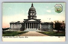 Topeka KS-Kansas, State Capitol Building, Antique Vintage Souvenir Postcard picture