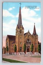 Escanaba MI-Michigan, St Patrick's Church Vintage Souvenir Postcard picture