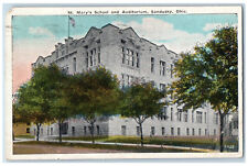 1923 St. Mary's School and Auditorium Sandusky Ohio OH Posted Postcard picture