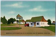 Bozeman Montana MT Postcard View Of Bozeman Auto Court Motel Car Exterior Scene picture
