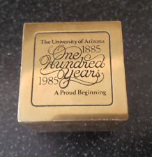 Vintage 1885 - 1985  U of A  100 years BRASS PAPERWEIGHT  UNIVERSITY of ARIZONA picture