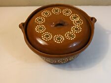 Vintage Mexican Terracotta Bean Pot Olla de Barro Red Clay Pottery Cazuela Larg picture