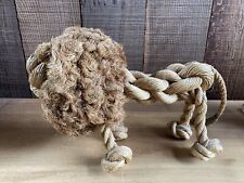 Mid Century Danish Modern Rope Lion Sculpture Toy MCM Vintage picture