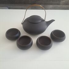 Teavana Dark Brown Pebble Stoneware Teapot Set Of 5 picture