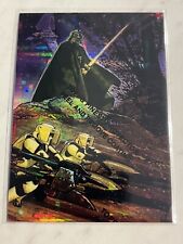 Topps 1997 Star Wars Vehicles P1 Refractor Promo Card Darth Vader Peel picture