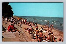 Port Clinton OH-Ohio, East Harbor State Park Bathing Beach, Vintage Postcard picture
