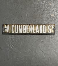 Antique Porcelain Street Sign W. Cumberland ST Pennsylvania 1900s Street Sign  picture